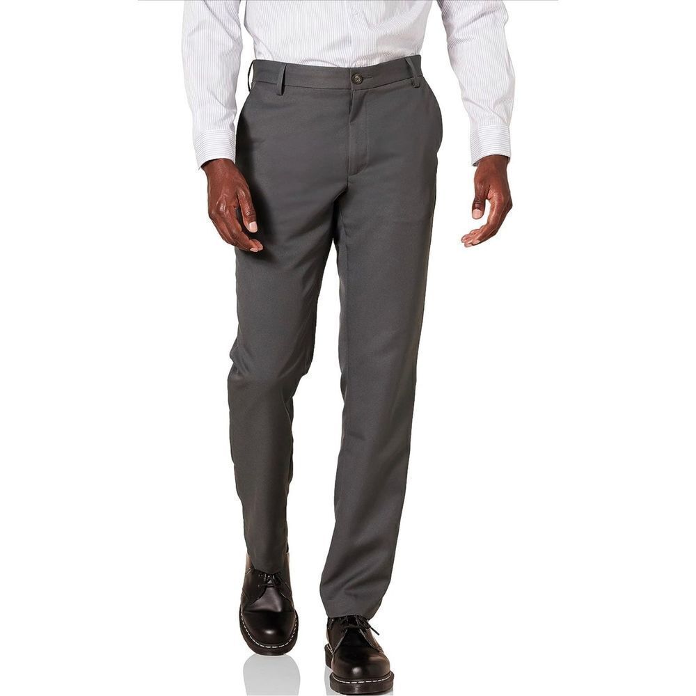 NEW Amazon Essentials Men's Classic-Fit Flat-Front Dress Pants 35/34